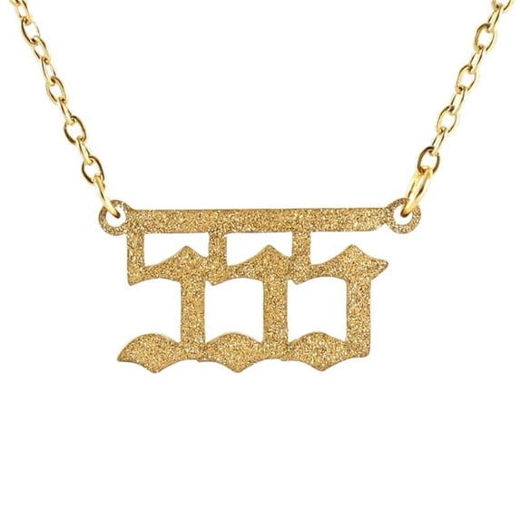 PAURO Angel Numbers Necklaces for Women Stainless Steel Matte Finish 555 Numbers Pendant Numerology Jewelry