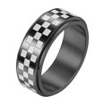 thumbnail image 1 of PAURO Anxiety Rotatable Rings for Men Stainless Steel Engraved Chessboard Punk Biker Ring Black Size 12, 1 of 4