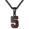 thumbnail image 1 of PAURO Baseball Jersey Number Necklace for Men Stainless Steel 00-50 Pendant Athletes Chain Personalized Statement Simple Women Jewelry Black Number 5, 1 of 4