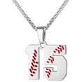 thumbnail image 1 of PAURO Baseball Jersey Number Necklace for Men and Women Athletes Stainless Steel 00-99 Pendant Chain Personalized Simple Statement Jewelry Number 15, 1 of 5