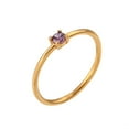 thumbnail image 1 of PAURO Birthstone Rings for Women Stackable Finger Gemstone&nbsp;Gold Plated Cubic Zirconia Circle Colorful Thin Dainty Simple Wedding&nbsp;Engagement Jewelry Reddish-Purple Size 9, 1 of 6