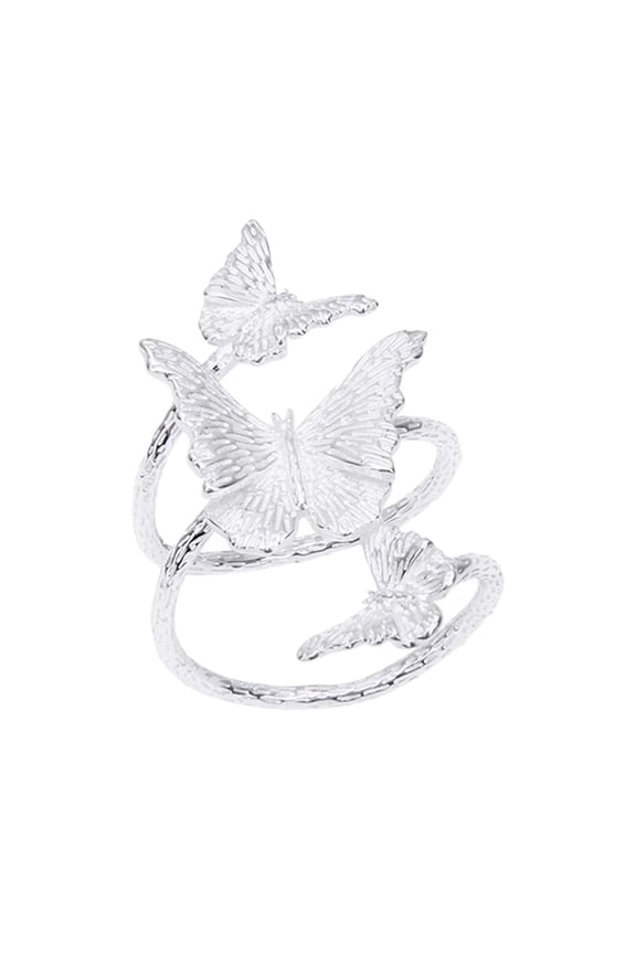 Butterfly Rings for Women Silver Open Adjustable Cute Stainless Steel Charm Statement Dainty Personalized Unique Jewelry Butterfly