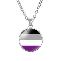 PAURO Colorful Pendant Necklace for Women Stainless Steel Friendship Gay Pride Accessories Lgbt Circle Rainbow Jewelry Type 3