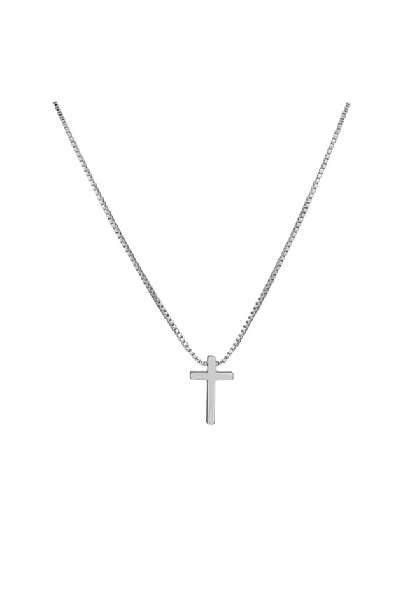 Cross Necklace for Women Small thin Stainless Steel Black Silver Gold Plated Elegant Pendant Dainty Simple Chain Unique Statement Faith Jewelry Silver