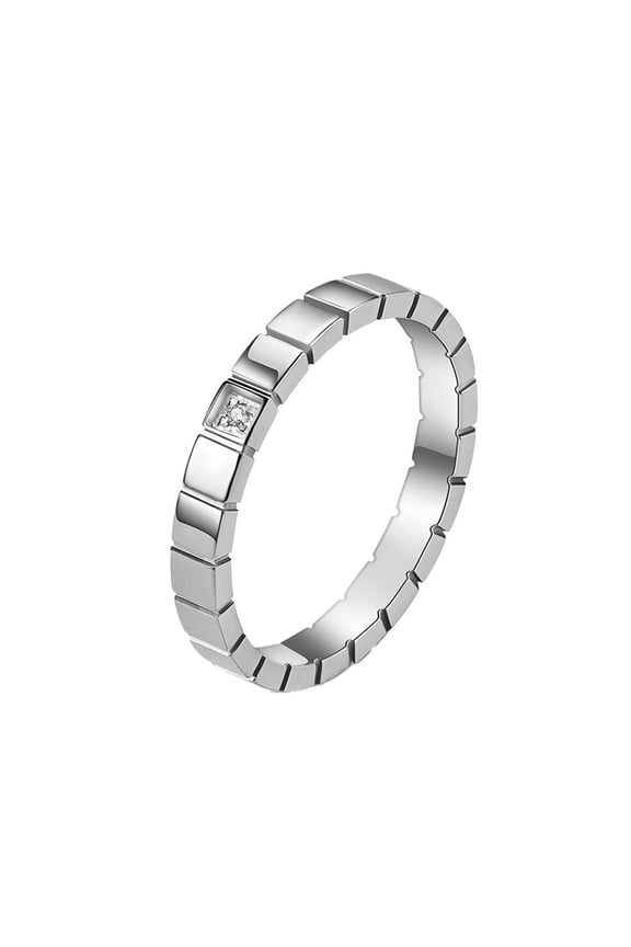Cubic Zirconia Rings for Women Stackable Band 3mm Black Silver Gold Plated Promise Personalized Stainless Steel Thin Simpl Pinky Ring Gifts Jewelry Silver Size 10