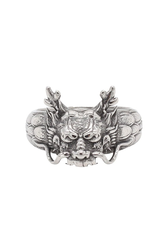 Dragon Rings for Men Silver Stainless Steel Gifts for Him Animal Cool Simple Vintage Biker Punk Gothic Statement Personalized Jewelry Silver Size 10