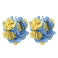 thumbnail image 1 of PAURO Flower Earrings for Women Stainless Steel Big Silver Hoop Lightweight Statement Boho Beach Colorful Jewelry Yellow Blue, 1 of 3