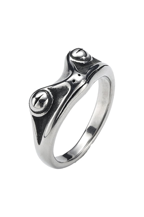 Frog Rings for Men Women Toad Animal Stainless Steel Colorful Retro Silver Gold Plated Personalized Statement Unique Simple Punk Vintage Cute Band Jewelry Silver Size 11