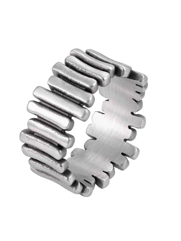 Gear Rings for for Men Stainless Steel Silver Geometric Irregular Band Vintage Industrial Biker Punk Simple Statement Personalized Gift Jewelry 7
