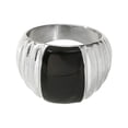 thumbnail image 1 of PAURO Gemstone Rings for Women Chunky Wide Stainless Steel Silver Gold Plated Personalized Statement Unique Dainty Band Index Finger Thumb Midi Vintage Jewelry Silver Size 8, 1 of 5