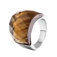 thumbnail image 1 of PAURO Gemstone Rings for Women Men Chunky Big Transparent Finger Vintage Stainless Steel Silver Gold Plated Personalized Statement Unique Colorful Jewelry Style 6 Size 10, 1 of 5