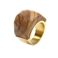 thumbnail image 1 of PAURO Gemstone Rings for Women Men Chunky Big Transparent Finger Vintage Stainless Steel Silver Gold Plated Personalized Statement Unique Colorful Jewelry Style 20 Size 10, 1 of 5