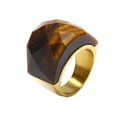 thumbnail image 1 of PAURO Gemstone Rings for Women Men Chunky Big Transparent Finger Vintage Stainless Steel Silver Gold Plated Personalized Statement Unique Colorful Jewelry Style 21 Size 10, 1 of 5