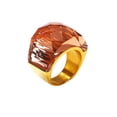 thumbnail image 1 of PAURO Gemstone Rings for Women Men Chunky Big Transparent Finger Vintage Stainless Steel Silver Gold Plated Personalized Statement Unique Colorful Jewelry Style 13 Size 8, 1 of 5