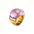 thumbnail image 1 of PAURO Gemstone Rings for Women Men Chunky Big Transparent Finger Vintage Stainless Steel Silver Gold Plated Personalized Statement Unique Colorful Jewelry Style 14 Size 11, 1 of 5