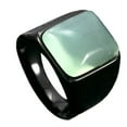 thumbnail image 1 of PAURO Gemstone Rings for Men Stainless Steel Black Simple Square Cool Colorful Personalized Statement Dainty Jewelry Light Green Size 9, 1 of 5