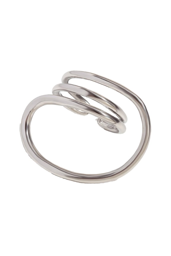 Geometric Line Rings for Women Open Adjustable Twisted Silver Gold Plated Stainless Steel Personalized Statement Simple Unique Hollow Irregular Big Jewelry Silver
