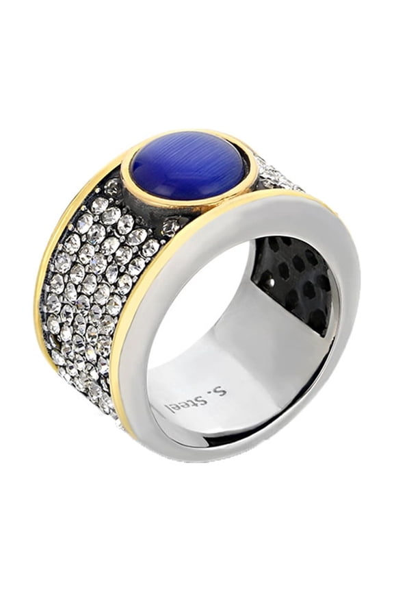 Hip Hop Stainless Steel Ring for Men Full Cubic Zirconia Ice Eternity Band Iced Out Bling Stackable Jewelry Size 8