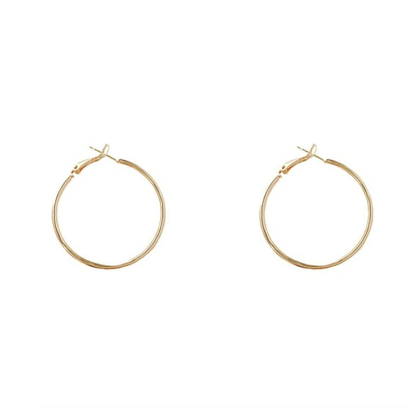 PAURO Hoop Earrings for Women Big Gold/Silver Plated Statement Stainless Steel Personalized Exaggerated Simple Huggie Post Large Round Jewelry Gold 60mm