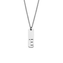 PAURO Initial Necklace for Men A-Z Pendant Stainless Steel Square Dainty Personalized Statement Alphabet Chain Simple Cool Letter Jewelry Silver Letter E