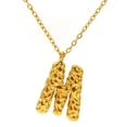 thumbnail image 1 of PAURO Initial Necklaces for Women Bubble Pendant Charm Gold Plated Letter K Stainless Steel Name Alphabet F Dainty Chain Personalized Statement Simple Elegant Jewelry Gold Letter M, 1 of 6