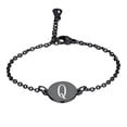 thumbnail image 1 of PAURO Initial Oval Bracelets for Women Name Letter K Alphabet M Black Stainless Steel Personalized Statement Simple Elegant Jewelry Black Letter Q, 1 of 3