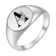 thumbnail image 1 of PAURO Initial Rings for Men Women Letter Rose Flower Name Black Silver Gold Plated Size 4 Stainless Steel Cool Personalized Statement Simple Jewelry Silver A Size 10, 1 of 3