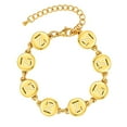 thumbnail image 1 of PAURO Letter Bracelets for Women Disc Initial A-Z Cute Name Stainless Steel Charm Personalized Dainty Simple Cuff Capital Monogram Jewelry Gold Letter Z, 1 of 6