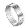 thumbnail image 1 of PAURO Men 6mm Stainless Steel Carved Ring Christian Cross Religious Wedding Band Ring Jewelry Gift Silver Size 10, 1 of 5