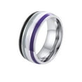 thumbnail image 1 of PAURO Men 8mm Stainless Steel Enamel Rainbow LGBT Pride Ring for Lesbian Gay LGBTQ Wedding Band Asexual Size 7, 1 of 5