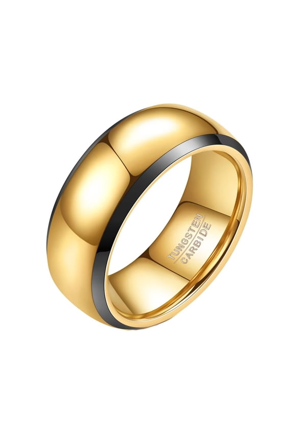 Men's 6mm 8mm Tungsten Rings High Polish Comfort Fit Domed Tungsten Carbide Wedding Band 8mm Silver Gold Size 11