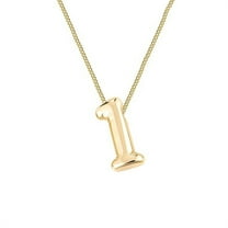 PAURO Men's Necklaces Number Chain Stainless Steel Dainty Pendant Personalized Statement Jewelry Gold Number 1