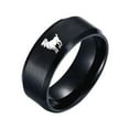 thumbnail image 1 of PAURO Men's Stainless Steel 12 Constellation Ring 8MM Wedding Band Horoscope Zodiac Signs Simple Aries Black Size 10, 1 of 2