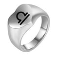 thumbnail image 1 of PAURO Men's Stainless Steel 12 Constellation Ring Round Signet Rings with Horoscope Zodiac Signs Libra Size 7, 1 of 2