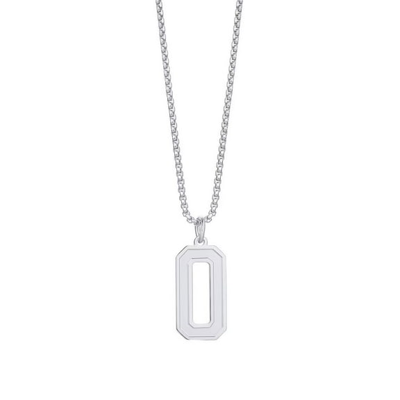 PAURO Men's Stainless Steel Number Necklaces 0 Athletes Number Pendant Simple Plain Sport Necklace Punk Jewelry