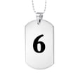thumbnail image 1 of PAURO Men's Stainless Steel Personalized Number 6 Necklaces Square Dog Tag Pendant Charm Necklace, Silver, 1 of 2