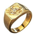 thumbnail image 1 of PAURO Men's Stainless Steel Personalized Scorpion Engraved Signet Animal Rings Punk Jewelry Gold Size 13, 1 of 4