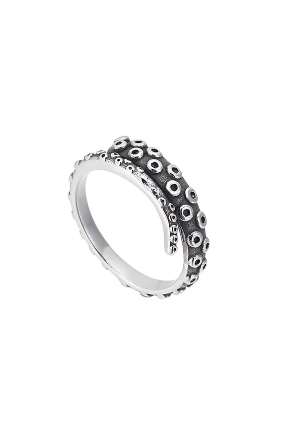 Men's Stainless Steel Punk Octopus Tentacles Rings Hiphop Animal Stacking Ring Silver Size 9