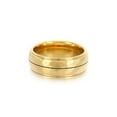 thumbnail image 1 of PAURO Men’s Stainless Steel Ring Double Row Whacking Texture Wedding Bands Gold Size 12, 1 of 4