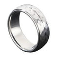 thumbnail image 1 of PAURO Men’s Stainless Steel Ring Double Row Whacking Texture Wedding Bands Silver Size 10, 1 of 4