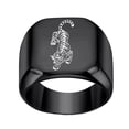 thumbnail image 1 of PAURO Men's Stainless Steel Rings Tiger Pattern Ring Punk Rock Biker Gift with Animal Design Black Size 13, 1 of 5