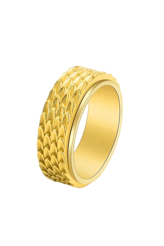 Men's Stainless Steel Rotatable Vintage Gothic Dragon Amulet Punk Ring Gold Size 10