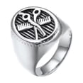 thumbnail image 1 of PAURO Men's Stainless Steel Trend Comb Scissors Ring Hairdresser Signet Statement Band Silver Size 10, 1 of 4