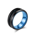 thumbnail image 1 of PAURO Men's Stainless Steel Two-tone matte inlay ring Blue Size 10, 1 of 5