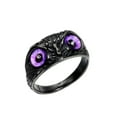 thumbnail image 1 of PAURO Men's Stainless Steel Vintage Gothic Owl Ring Statement Hip Hop Jewelry Black Purple Size 13, 1 of 4