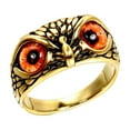 thumbnail image 1 of PAURO Men's Stainless Steel Vintage Gothic Owl Ring Statement Hip Hop Jewelry Gold Orange Size 11, 1 of 5