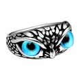 thumbnail image 1 of PAURO Men's Stainless Steel Vintage Gothic Owl Ring Statement Hip Hop Jewelry Silver Blue Size 13, 1 of 4