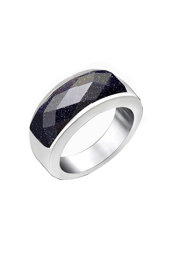Men's Women's Bridge Gemstone Ring Bow-shaped Multifaceted Stone Statement Ring Wedding Band Blue Size 5