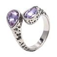 thumbnail image 1 of PAURO Men's Women's Stainless Steel Retro Gemstone Signet Rings Teardrop Crystal Zircon Ring Purple Size 9, 1 of 3