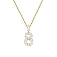 thumbnail image 1 of PAURO Minimalist Number 8 Necklaces for Women Men Stainless Steel Hip Hop Number CZ Pendant Charm Necklace, Gold, 1 of 6